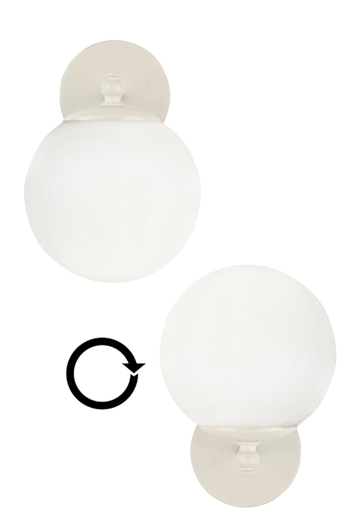 Rain Sconce 2 Pieces White-white Globe Glass - Swordslife