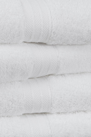 Rainbow 100% Cotton Extra Soft White Set of 4 Hand / Face Towels (4*50X80) - Swordslife