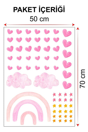 Rainbow 2 Themed Kids Room Wall Sticker 50x70 - Swordslife