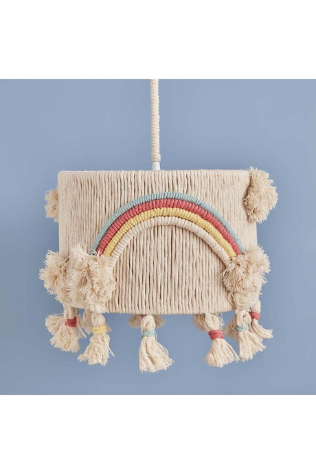 Rainbow Pompom Fringed Pendant