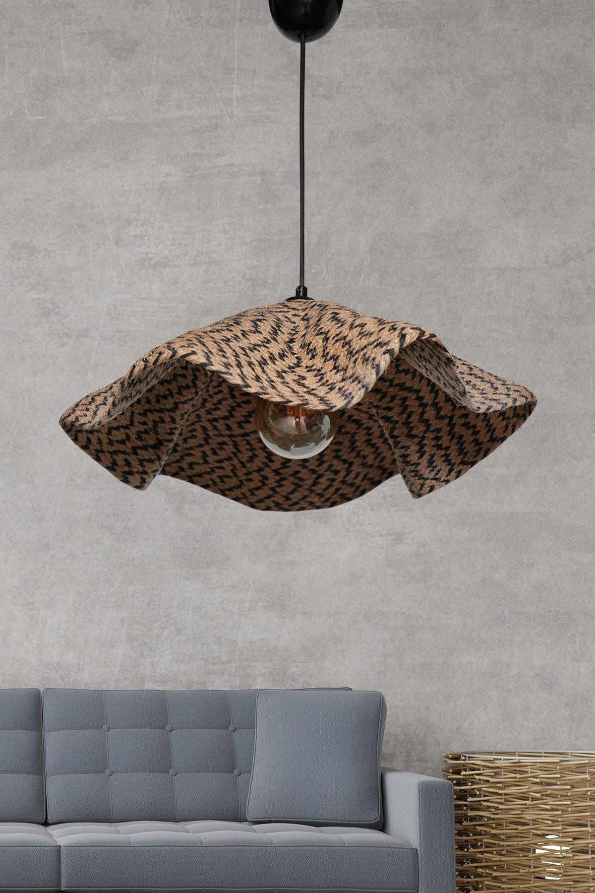 Ranchero Pendant Lamp Jute Black Hsra-44 - Swordslife