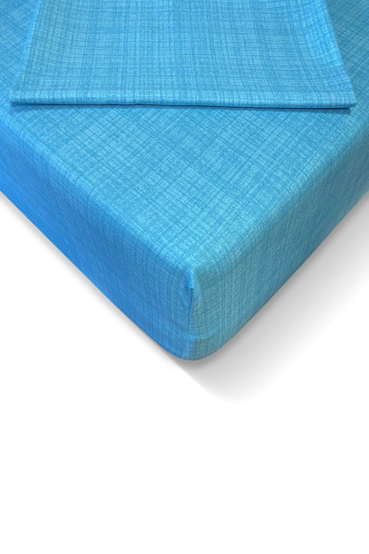 Ranforce 120x200 Cm Elastic Bed Sheet Set - Turquoise - Swordslife