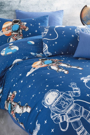 Ranforce Astro Blue Duvet Cover Set Single Person - Swordslife