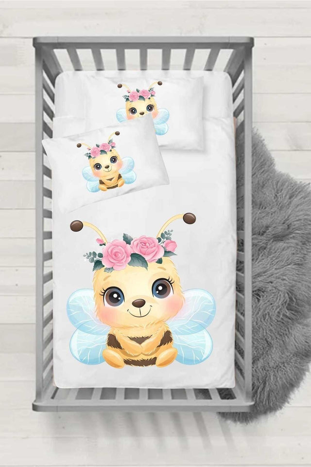 Ranforce Series Baby Duvet Cover Set - Arıcık - Swordslife