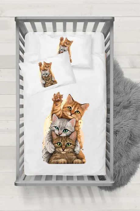 Ranforce Series Baby Duvet Cover Set - Kitties - Swordslife