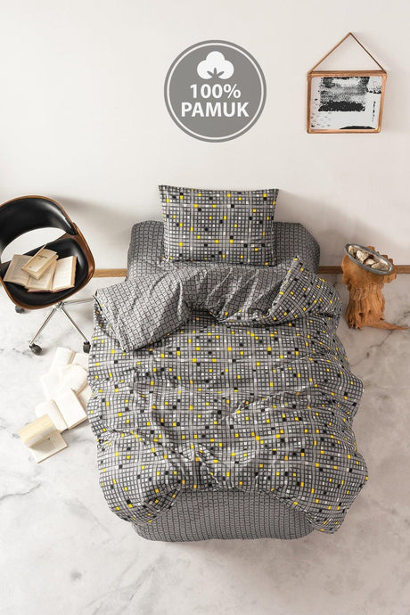 Ranforce Single Duvet Cover Set Checkers Yellow - Swordslife