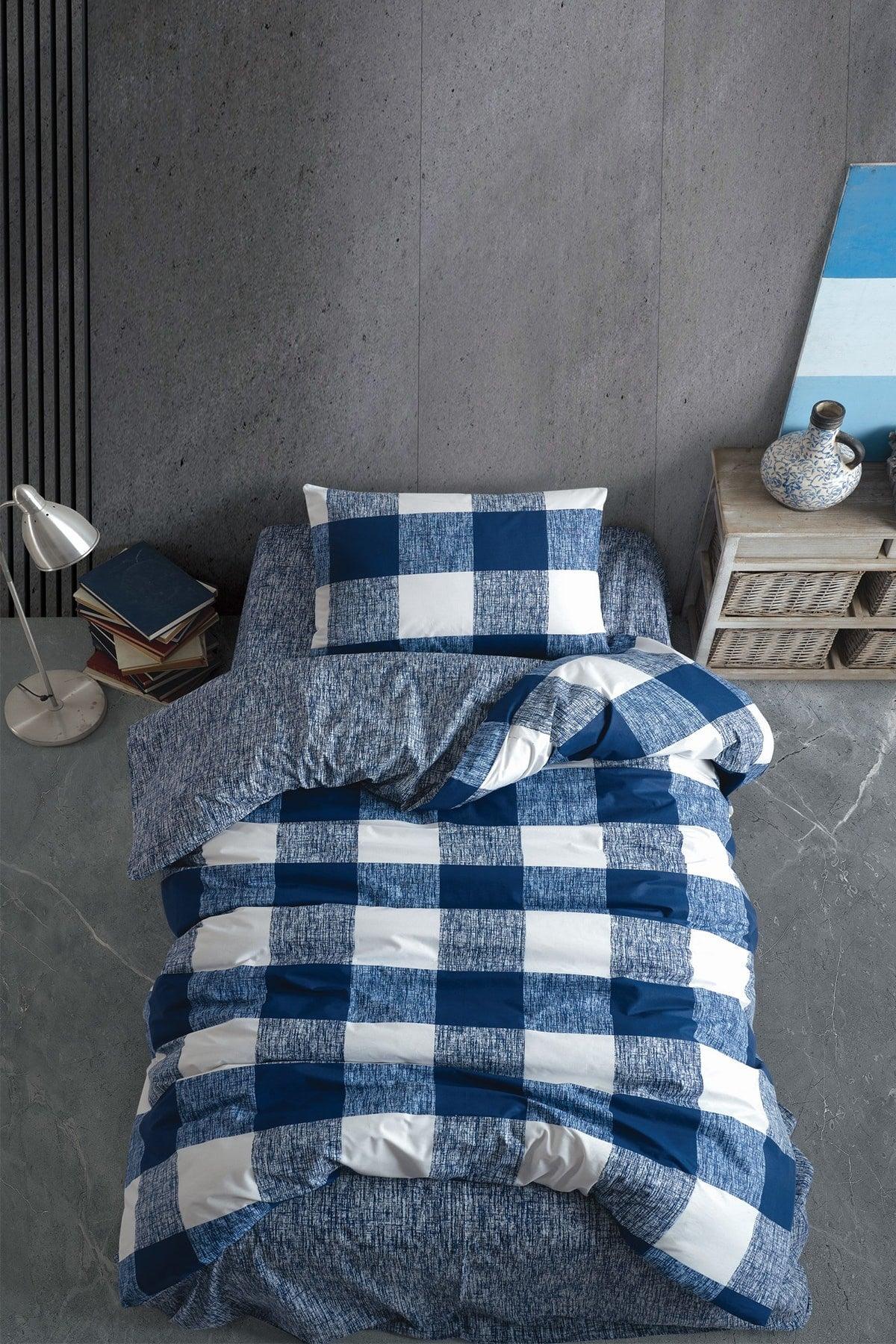 Ranforce Single Duvet Cover Set Cube Blue - Swordslife