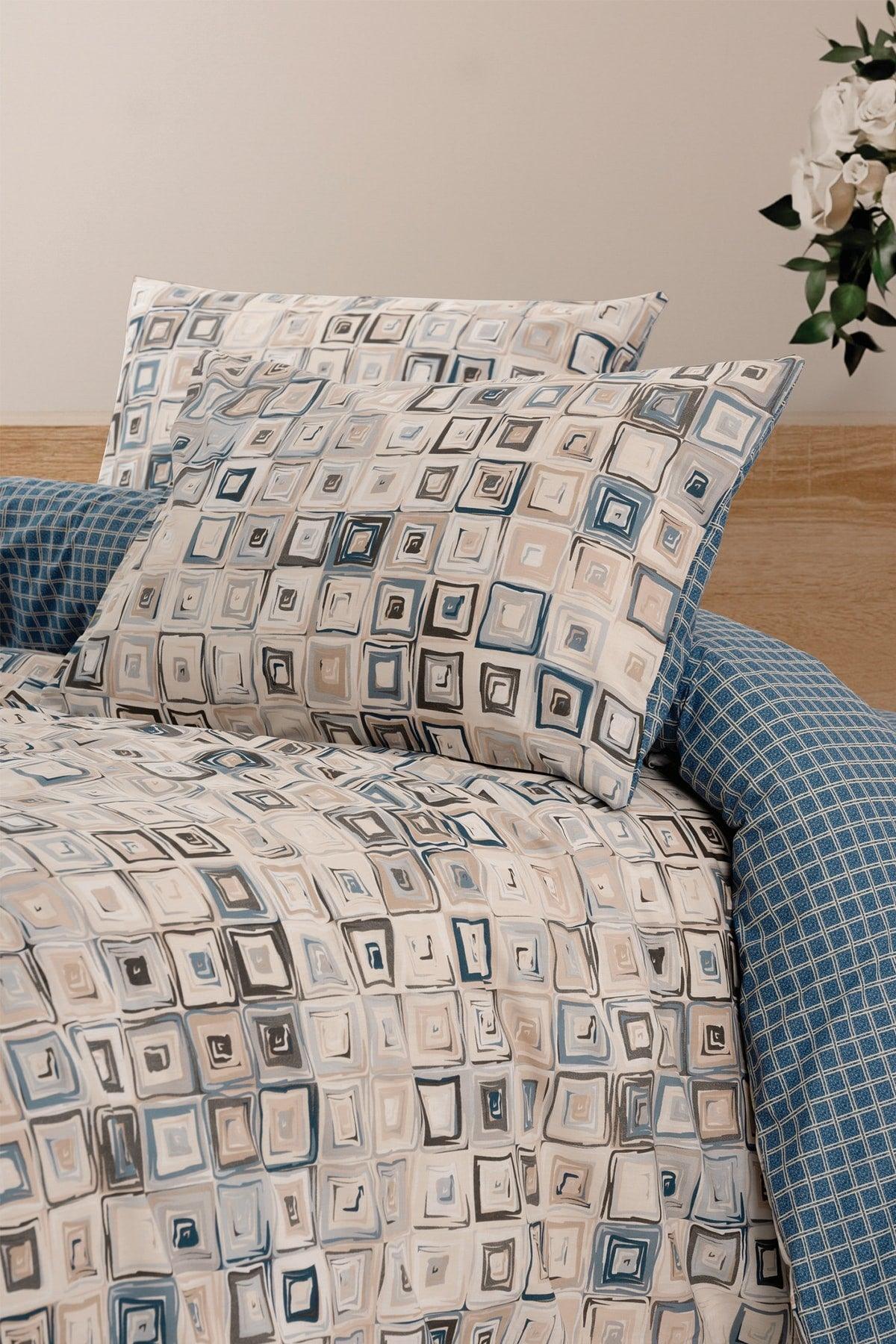 Ranforce Single Duvet Cover Set Quadra Blue - Swordslife