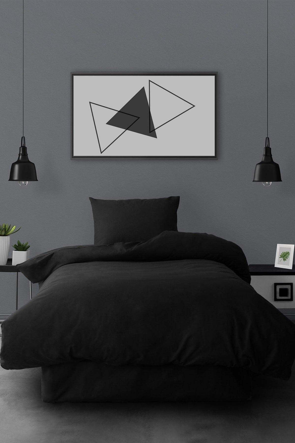 Ranforce Single Duvet Cover Set Simple Black - Swordslife