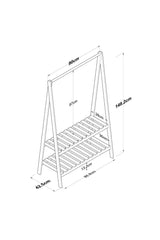 Rani El101 Ahşap Hanging Leg Außenschrank Portmanto 2 Shelf Schuh - Swordslife