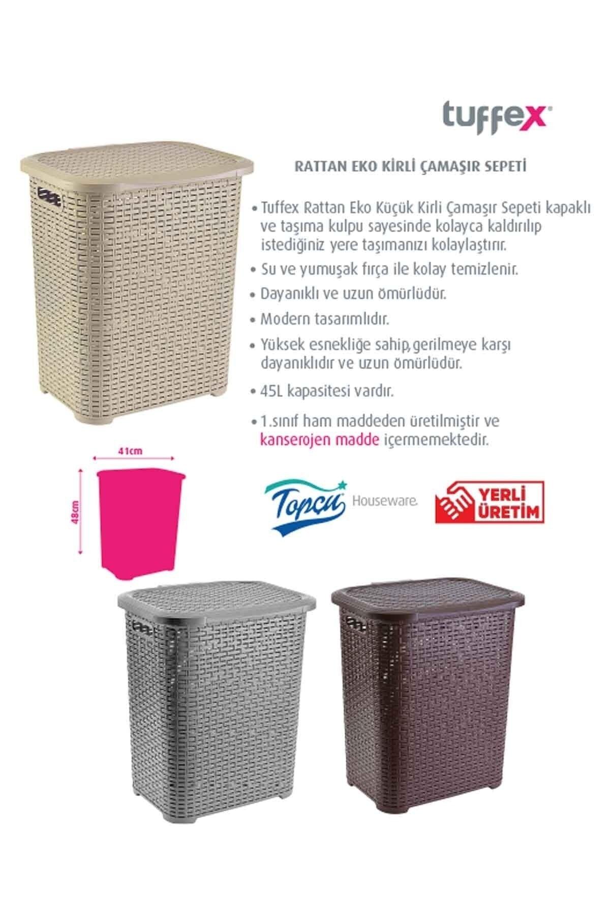 Rattan Coffee Dirty Laundry Basket 45 Lt - Swordslife