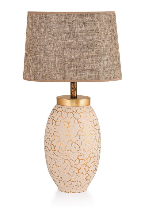 Rayon Ceramic Lampshade Cream Gold Srmk-53 - Swordslife