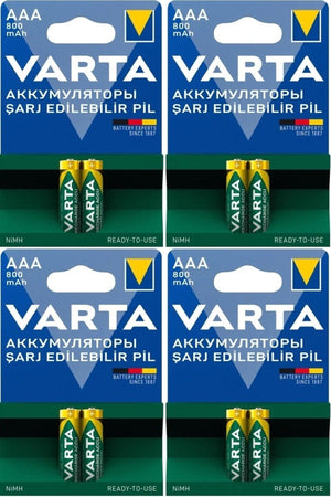 Ready2use 8 Pcs Rechargeable AAA Slim Batteries