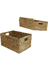 Rectangle Folding Wicker Basket Organizer 44x30x22 Cm - Swordslife