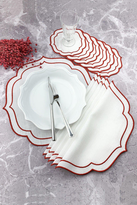Red Color Double Wrap Embroidered 12 Pieces