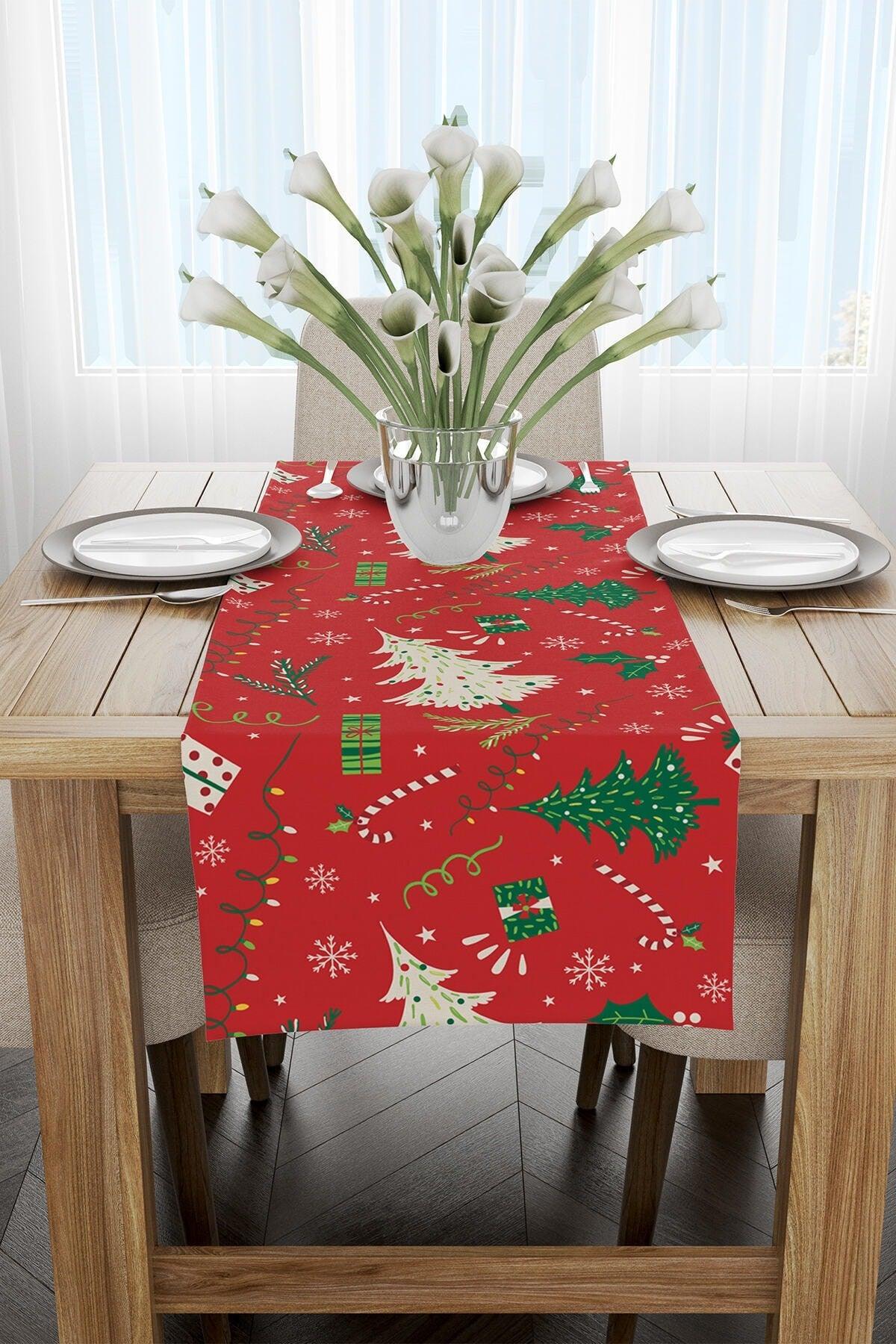 Red Green Christmas Themed Digital Printed Runner Cgh297-rn - Swordslife