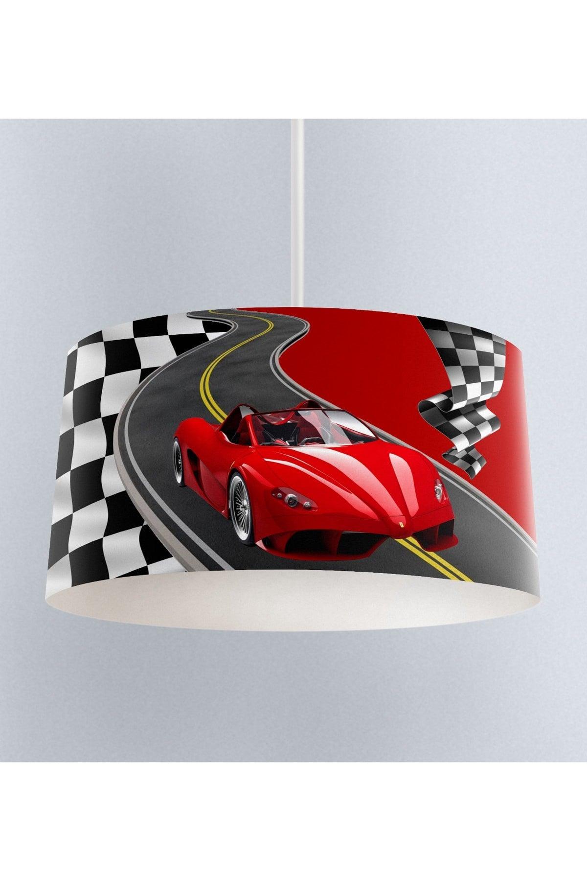 Red Racing Car Boy's Room 3D Pendant Lamp Chandelier - Swordslife