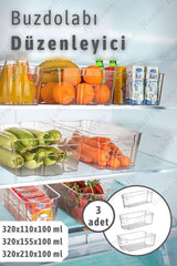 Refrigerator & Cabinet Organizer 3 Piece Set Transparent - Swordslife