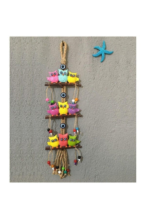 Colorful Owl Wall Ornament , Decorative Garden Balcony Ornament - Swordslife