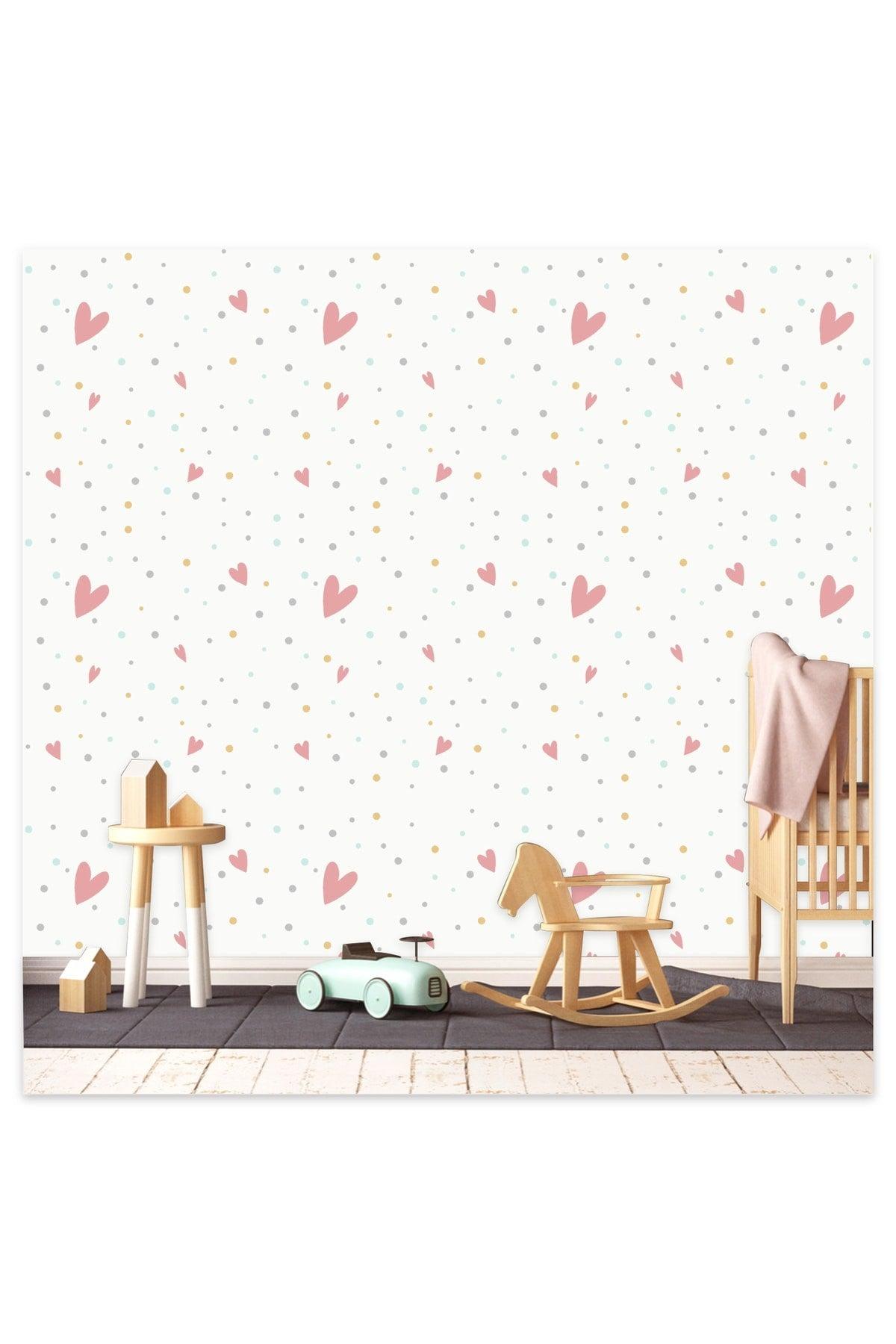 Colorful Polka Dots And Hearts 2 And 5 cm 100 Pieces Mixed Kids Room Wall Sticker - Swordslife