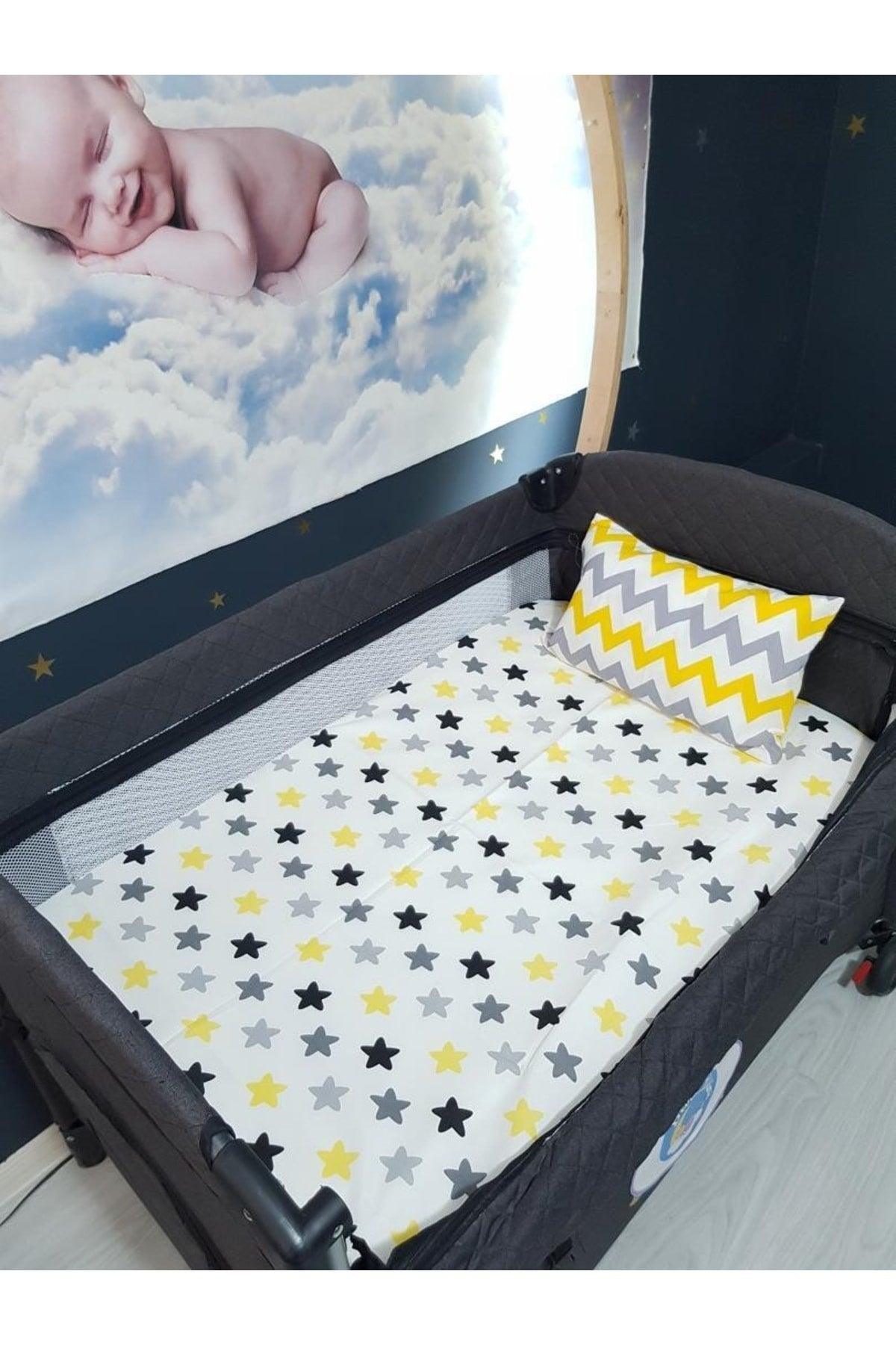 Colorful Star Pattern Elastic Bed Sheet*pillow And Pillowcase Gift*(Suitable For All Sizes Description) - Swordslife