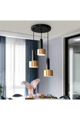 Retro Metal Rustic Black Gold 3 Pcs Decorative Pendant Lamp Chandelier Diameter:30 Cm - Swordslife