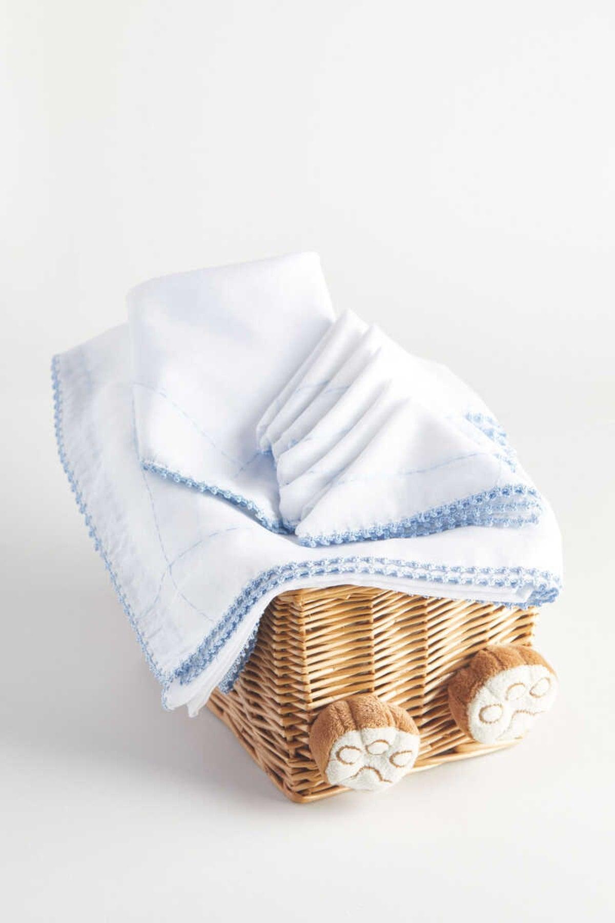 Retro Organic Baby Cheesecloth Muslin Set - Blue - Swordslife