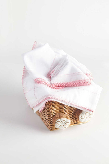 Retro Organic Baby Cheesecloth Muslin Set - Pink - Swordslife