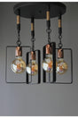 Retro Rustic Sport Modern Wintage Glossy Copper Rope Black 4-Piece Pendant Chandelier - Swordslife
