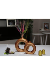 Ring Vase Bohemian Vase Set of 2 Bronze - Swordslife