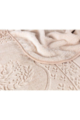 Rochelle Mink Emboss Double Blanket - Beige - Swordslife