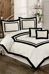 Roman Jacquard Bedspread Double 5 Pieces Cream - Swordslife