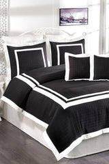 Roman Jacquard Bedspread Double 5 Pieces Black - Swordslife