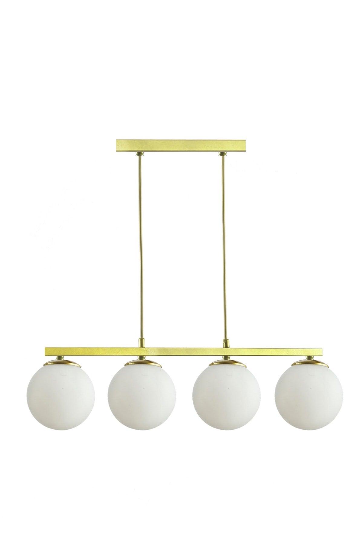 Roma Modern Matte Gold Tumbled Row Case White Closed Glass Quadruple Chandelier - Swordslife