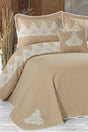 Romans French Lace Jacquard Bedspread Set Double (7 PIECES) Cappuccino - Swordslife