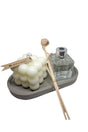 Room Fragrance with Bamboo Stick - Bubble Candle With Serving Tray - Sandalwood ( 50cc) - Swordslife