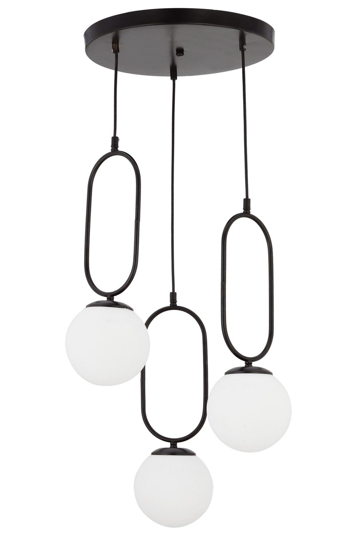 Round 3 Black and White Glass Chandelier - Swordslife