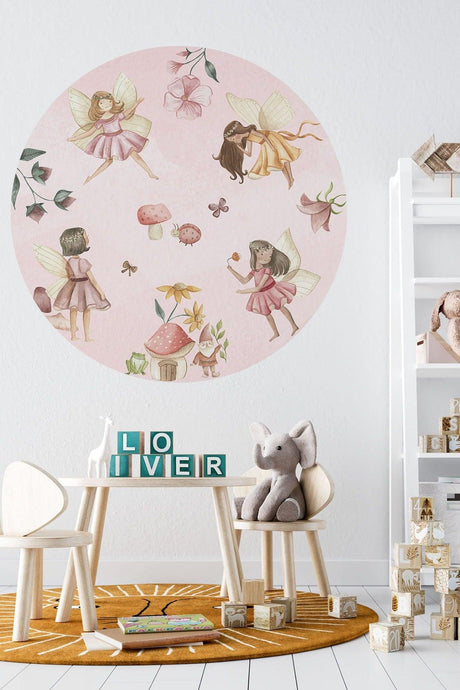 Round Circle Pink Wall Sticker - Swordslife