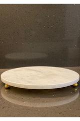 Round Marble Display Rack, Natural Marble, Gold Leg - Swordslife