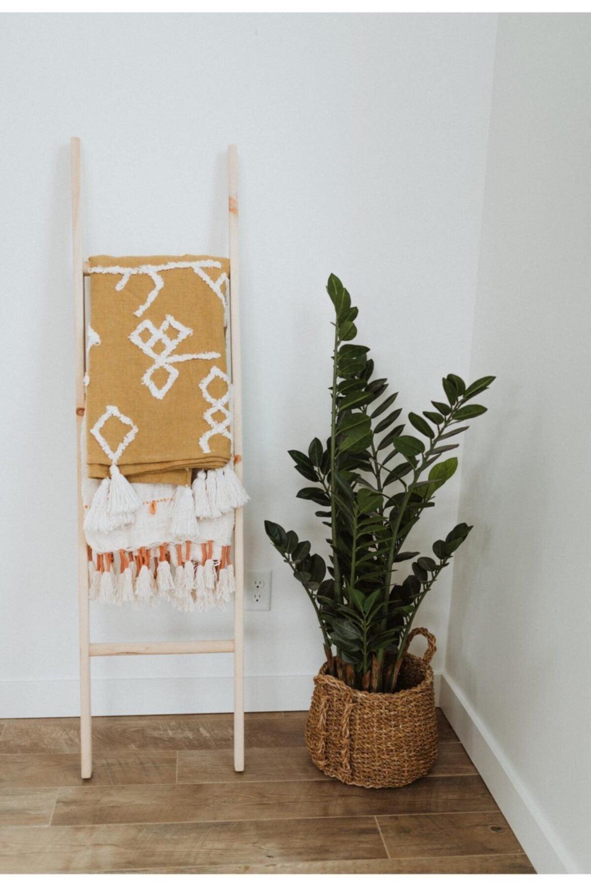 Round Step Wooden Blanket Ladder /natural - Swordslife