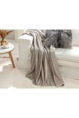 Royal Glow Foil Printed Super Soft Tv Blanket 130x170 cm Gray - Swordslife