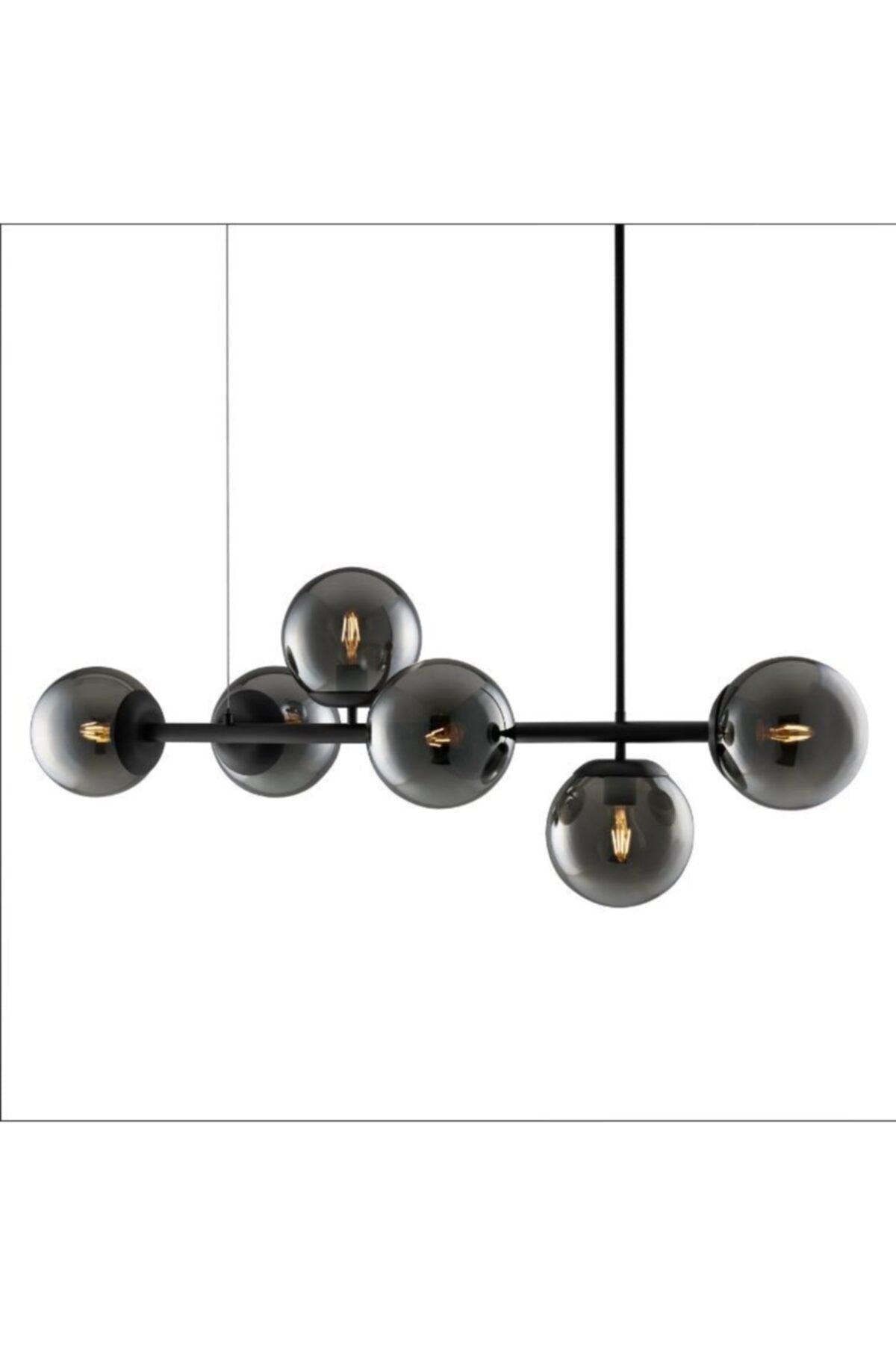 Royal Modern Design Black Case Smoked Glass Six Six Chandelier - Swordslife