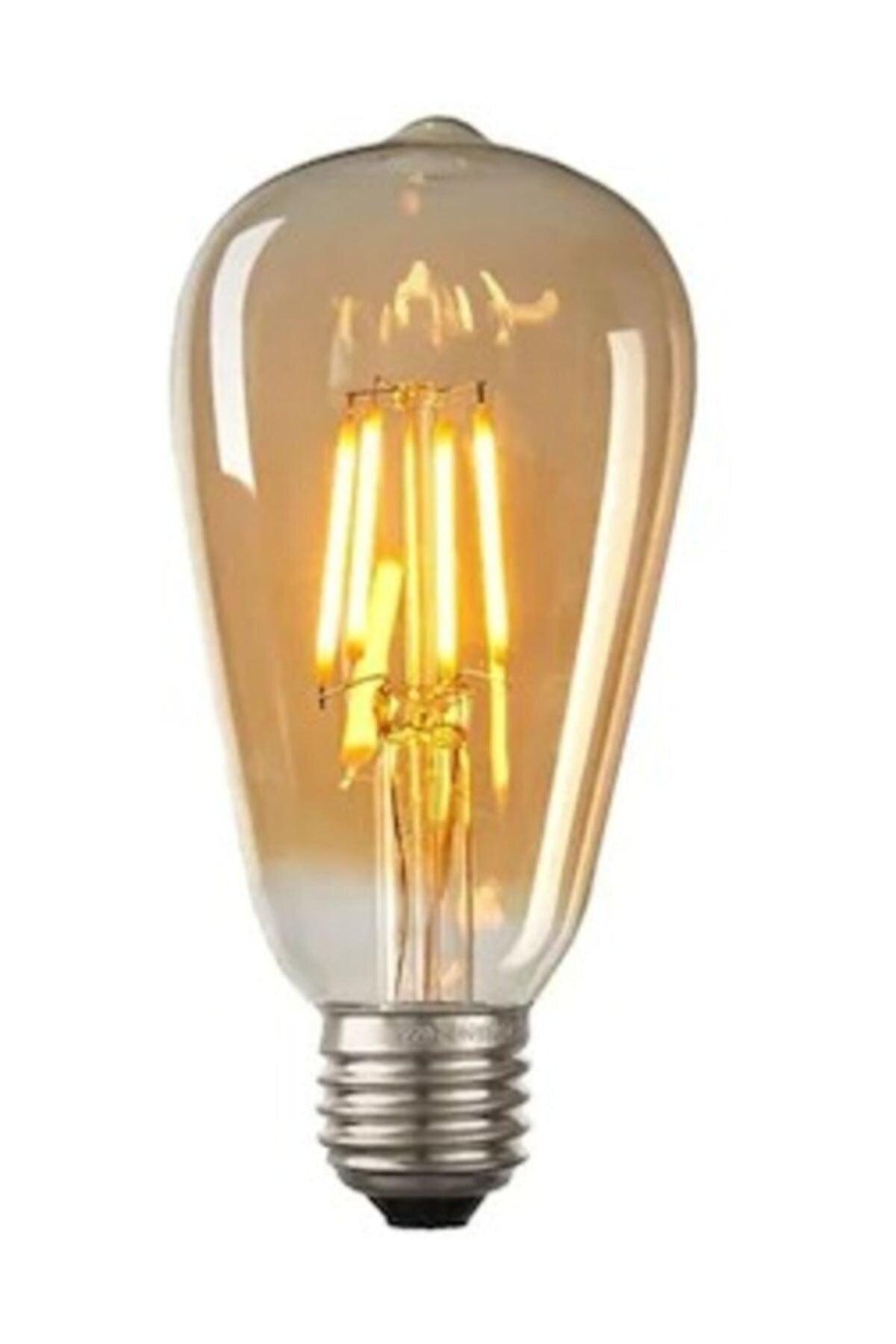 Rustic Led Bulb Amber E27 Lampholder Pear Type