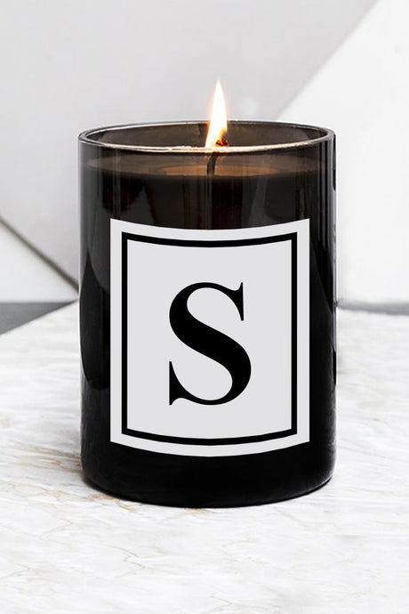 Letter S Large Size Black Glass Candle - Swordslife