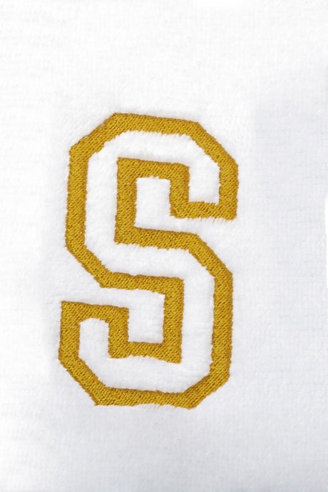 S Letter Gold Color Embroidered Kimono Bathrobe