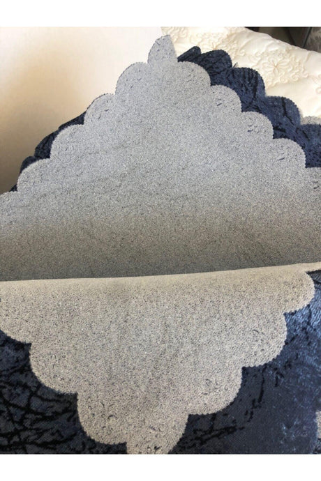 Sabire Cosmetics Navy Blue Sponge Sofa Sofa Cover Vein Pattern Non-Slip Washable Cover - Swordslife