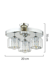 Sabrina 3L Runde verchromt Plafonyer Crystal Stone Modern Design Kristal Hall Chandeler - Swordslife