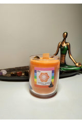 Sacral Chakra Meditation Yoga Candle Tiger Eye Chakra Stone And Chakra Special Sandal And Ylang Ylang Scented - Swordslife