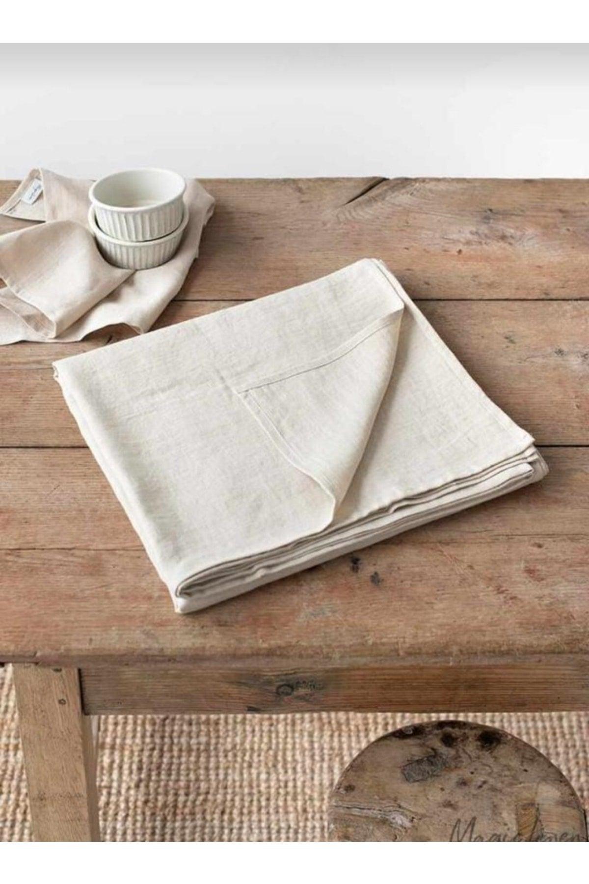 Plain Linen Tablecloth Modern Plain Unprocessed Cotton Basement Linen Square Rectangle Round Coverlet - Swordslife