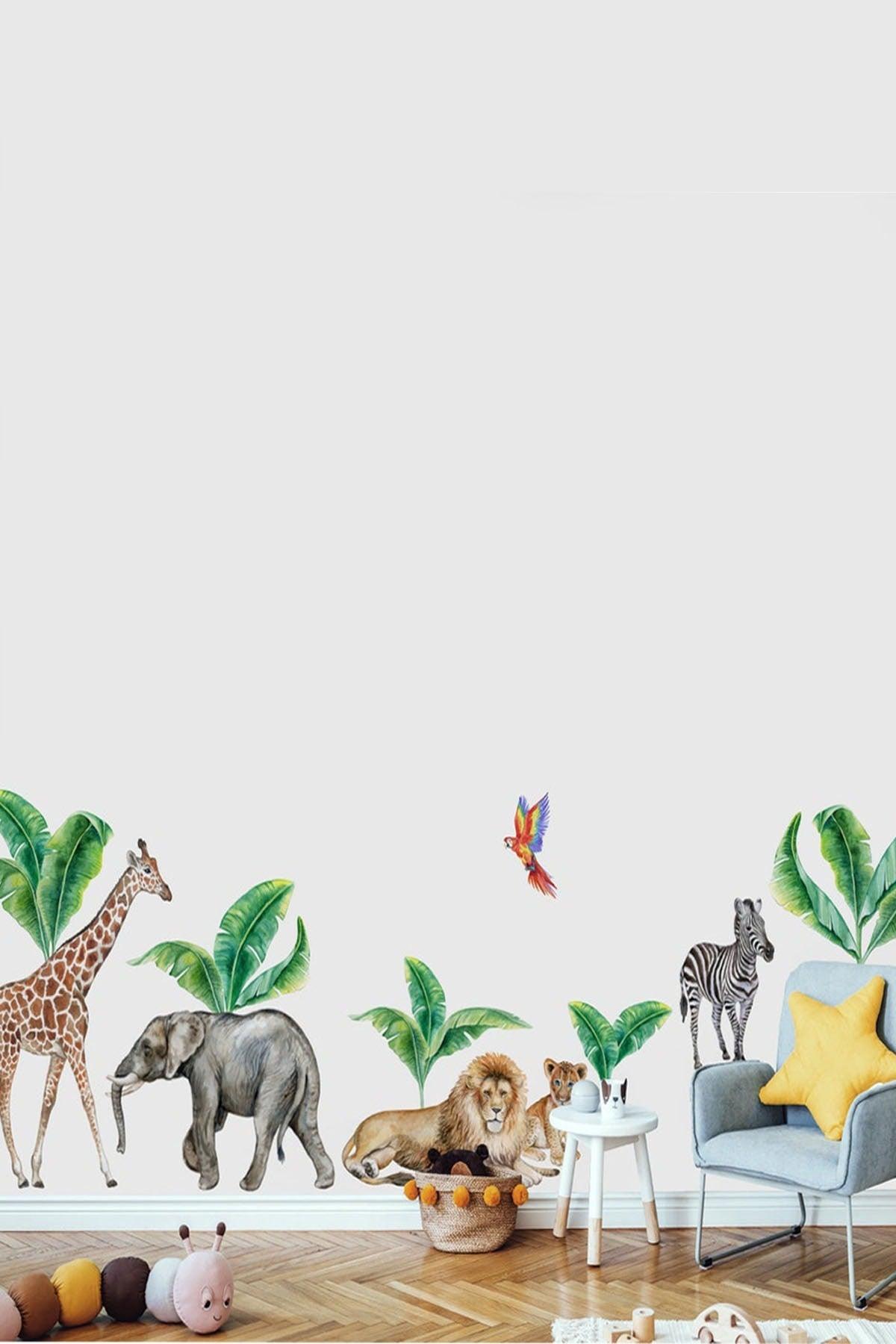 Safari Diary Gorgeous Animals Kids Room Wall Sticker Set - Swordslife